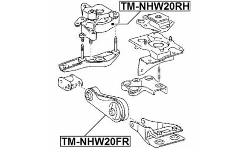 Опора (подушка) двигателя Febest, арт. TM-NHW20FR