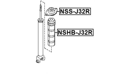 Опора амортизатора Febest, задняя, правая/левая, арт. NSS-J32R