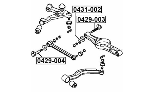 Болт регулировочный (эксцентрик) Febest 0429-003, для Mitsubishi (OEM MB951707)
