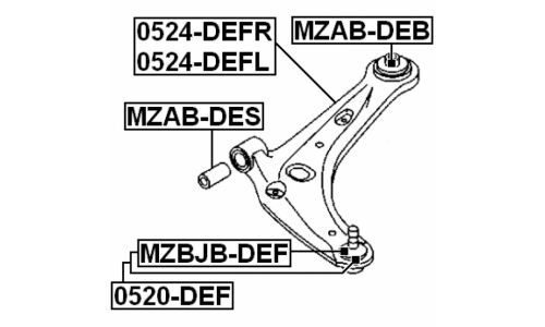 Рычаг подвески Febest, арт. 0524-DEFR