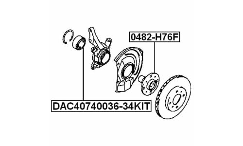 Подшипник ступицы Febest, арт. DAC40740036-34KIT