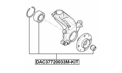 Подшипник ступичный 37x72x33 | перед прав/лев Febest, арт. DAC37720033M-KIT