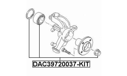 Подшипник ступичный ремкомплект 39x72x37 | перед прав/лев Febest, арт. DAC39720037-KIT