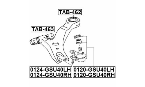 Опора шаровая Febest, передняя, нижняя, левая, арт. 0120-GSU40LH