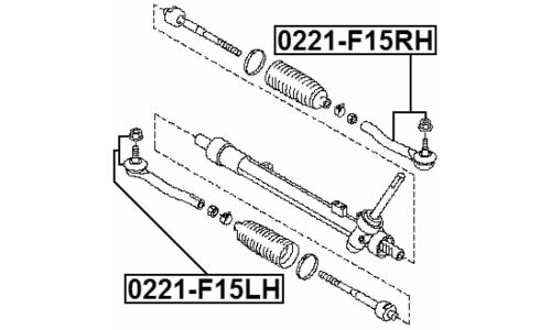 Наконечник рулевой тяги Febest, левый, арт. 0221-F15LH