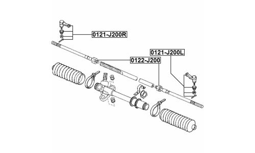 Наконечник рулевой тяги Febest, правый, арт. 0121-J200R