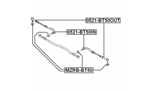 Наконечник рулевой тяги Febest, арт. 0521-BT50OUT