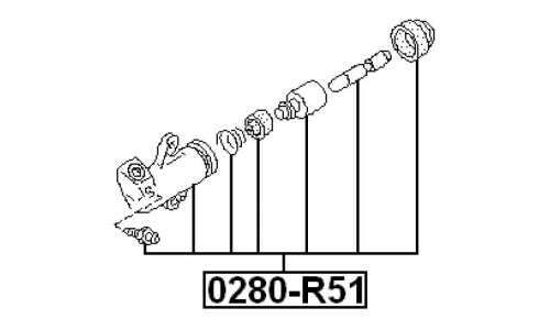 Цилиндр сцепления рабочий Febest, арт. 0280-R51