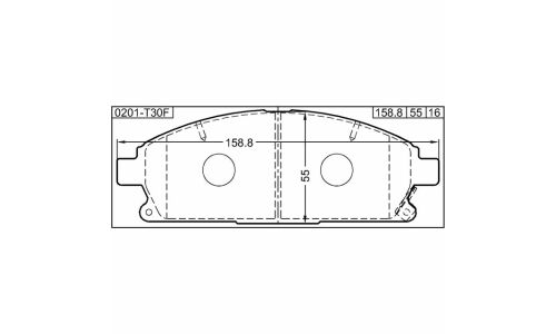 Колодки тормозные дисковые Febest, передние, комплект на ось (4 шт), арт. 0201-T30F