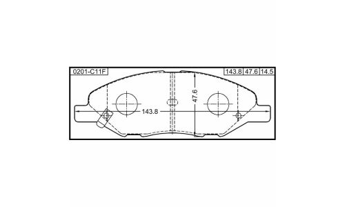 Колодки тормозные дисковые Febest, передние, комплект на ось (4 шт), арт. 0201-C11F