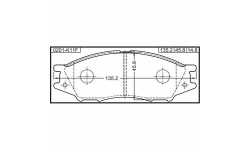 Колодки тормозные дисковые Febest передние, комплект на ось (4 шт), арт. 0201-K11F