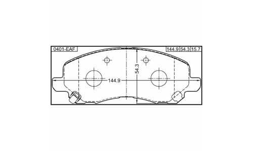 Колодки тормозные дисковые Febest, передние, комплект на ось (4 шт), арт. 0401-EAF