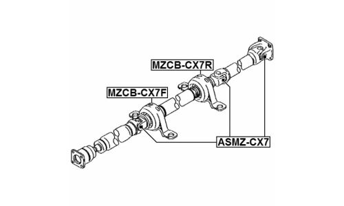 Подшипник подвесной карданного вала Febest, арт. MZCB-CX7R