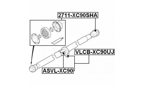 Крестовина карданного вала 24x62 Febest, арт. ASVL-XC90