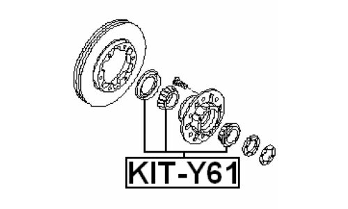 Подшипник ступицы колеса Febest, передний, арт. KIT-Y61