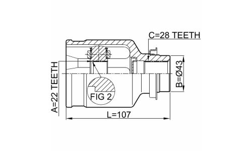 ШРУС Febest, передний, правый, внутренний, арт. 2211-SPARH