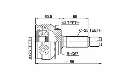 ШРУС Febest, наружный, 23x57x25мм, арт. 0410-035A43