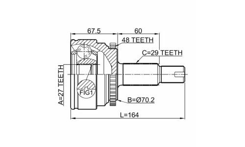 ШРУС Febest внешний, арт. 2910-DIIIF
