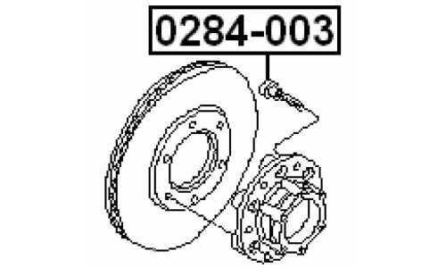 Шпилька колесная Febest 0284-003, для Nissan, M12x1.25(R), длина 40мм, 1 шт