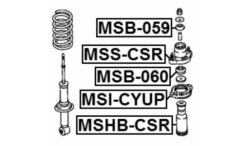 Проставка задней пружины верхняя | зад прав/лев Febest, арт. MSI-CYUP
