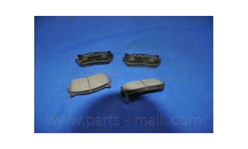 Колодки тормозные дисковые Parts-Mall, задние, комплект на ось (4 шт), арт. PKB-008
