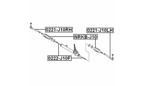 Наконечник рулевой тяги Febest, арт. 0221-J10RH