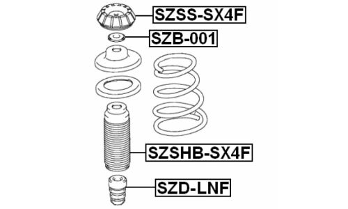 Опора амортизатора Febest, передняя, правая/левая, арт. SZSS-SX4F