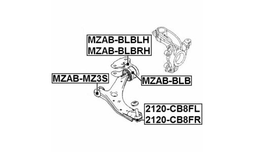 Опора шаровая Febest, передняя, нижняя, левая, арт. 2120-CB8FL