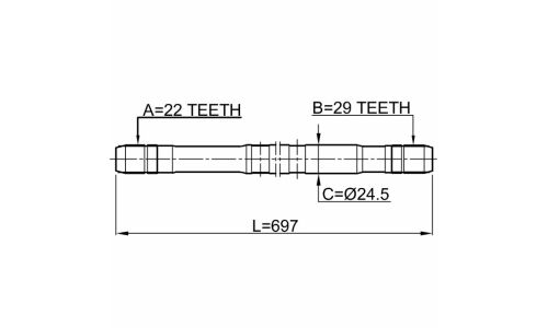 Полуось Febest, передняя, правая, арт. 1112-NEXRH