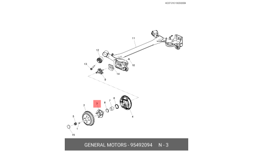 Ступица колеса GM, задняя, арт. 95492094