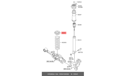 Сайлентблок рычага подвески Hyundai/Kia, арт. 553413K000