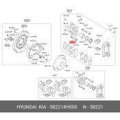Направляющая заднего суппорта нижняя | зад Hyundai/Kia, арт. 582214H000