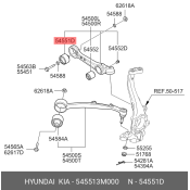 Сайлентблок переднего нижнего поперечного рычага Hyundai/KIA, внутренний, арт. 545513M000