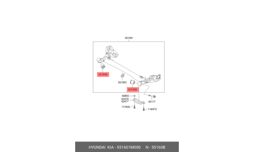 Сайлентблок балки моста Hyundai/Kia, арт. 551601M000