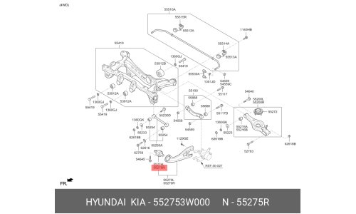 Сайлентблок | перед прав/лев Hyundai/Kia, арт. 55275-3W000