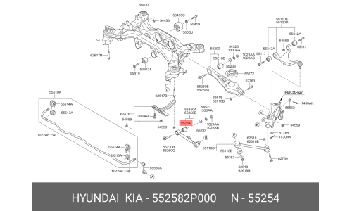 Сайлентблок заднего рычага Hyundai/Kia, арт. 55258-2P000