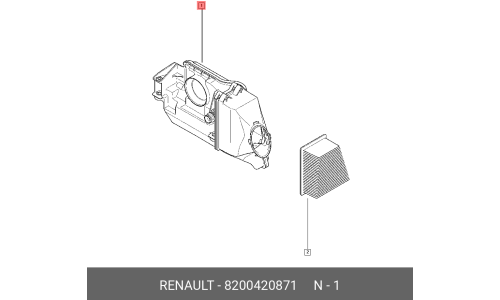 Корпус воздушного фильтра Renault, арт. 8200420871