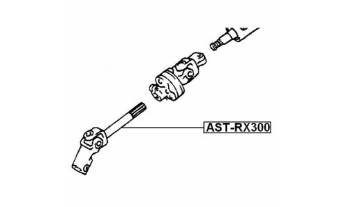 Вал карданный рулевой Febest, нижний, арт. AST-RX300