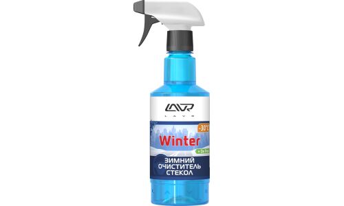 Очиститель стёкол и зеркал Lavr Glass Cleaner Winter, зимний (до -30°C), от наледи, дорожных реагентов и грязи, бутылка с триггером 500мл, арт. Ln1301