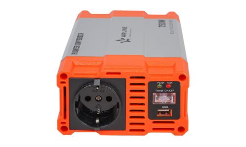 Инвертор напряжения Airline, 12В(DC)→220В(AC), 50Гц, 750Вт, (+USB 5В), арт. API-750-04