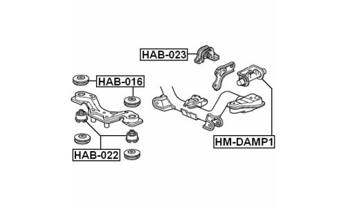 Подушка дифференциала Febest, арт. HM-DAMP1