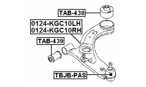 Рычаг подвески Febest, арт. 0124-KGC10LH