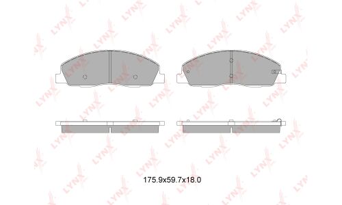 Колодки тормозные дисковые LYNXauto передние, комплект на ось (4 шт), арт. BD-4609