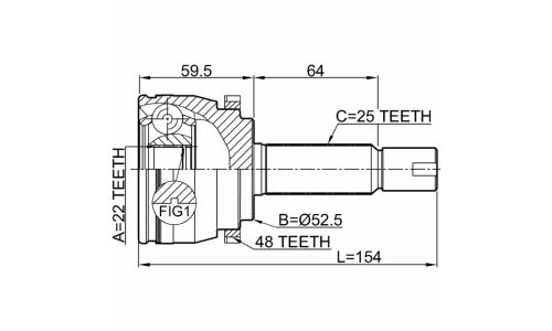ШРУС Febest, передний, внешний, арт. 1210-SOLA48