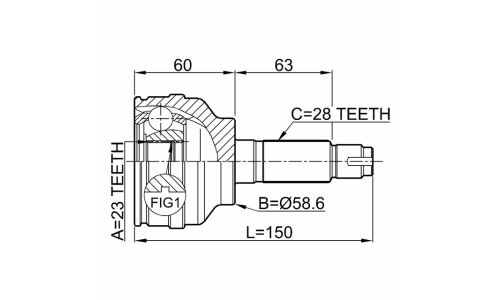 ШРУС Febest, передний, внешний, арт. 0510-049
