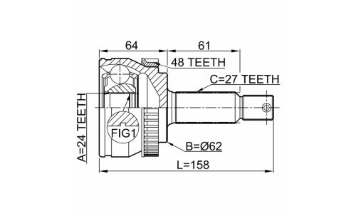 ШРУС Febest, передний, внешний, арт. 2210-NSP20A48