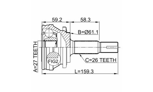 ШРУС Febest, передний, внешний, арт. 0110-ACA30
