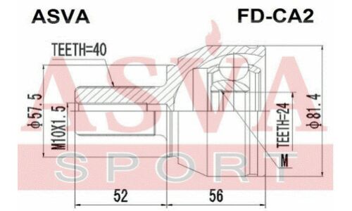 ШРУС Asva, передний, внешний, арт. FD-CA2