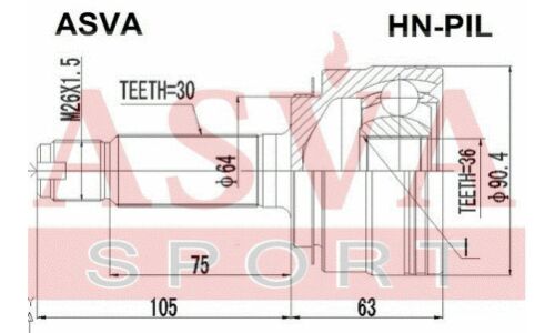 ШРУС Asva внешний, арт. HN-PIL