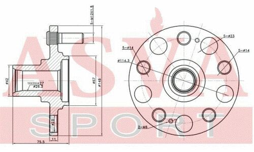 Ступица колеса | зад прав/лев Asva, арт. HYWH-SANR